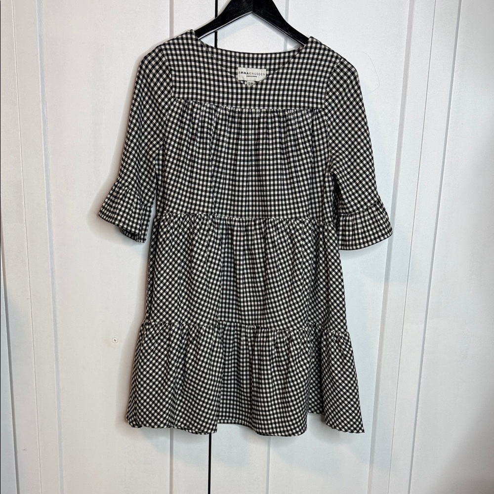 Emma Knudsen oversized small Black and White Gingham Dress made in Canada